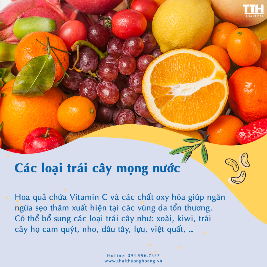 Bổ sung hoa quả, các loại trái cây mọng nước