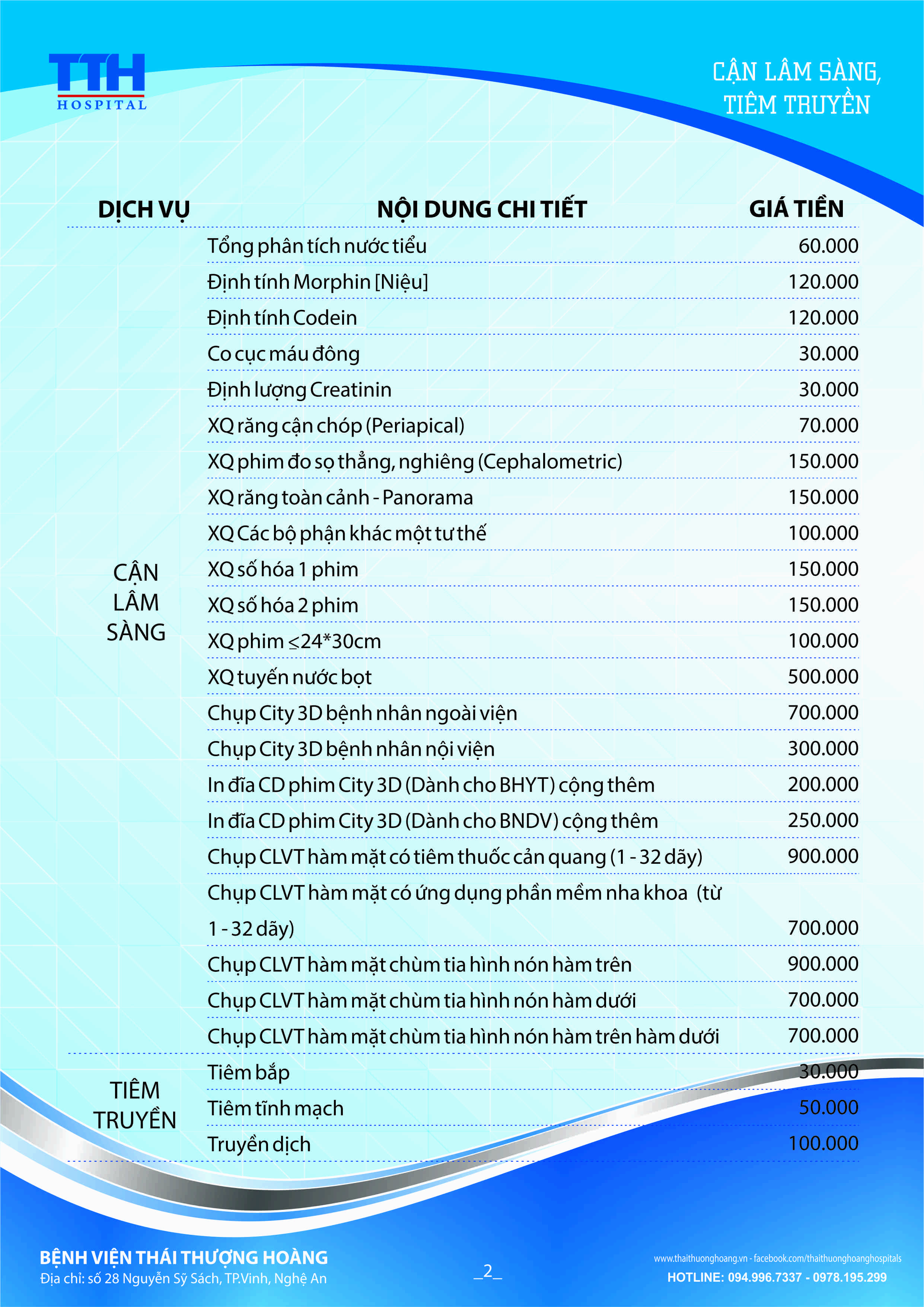 Bảng giá chi tiết các dịch vụ thẩm mỹ 2