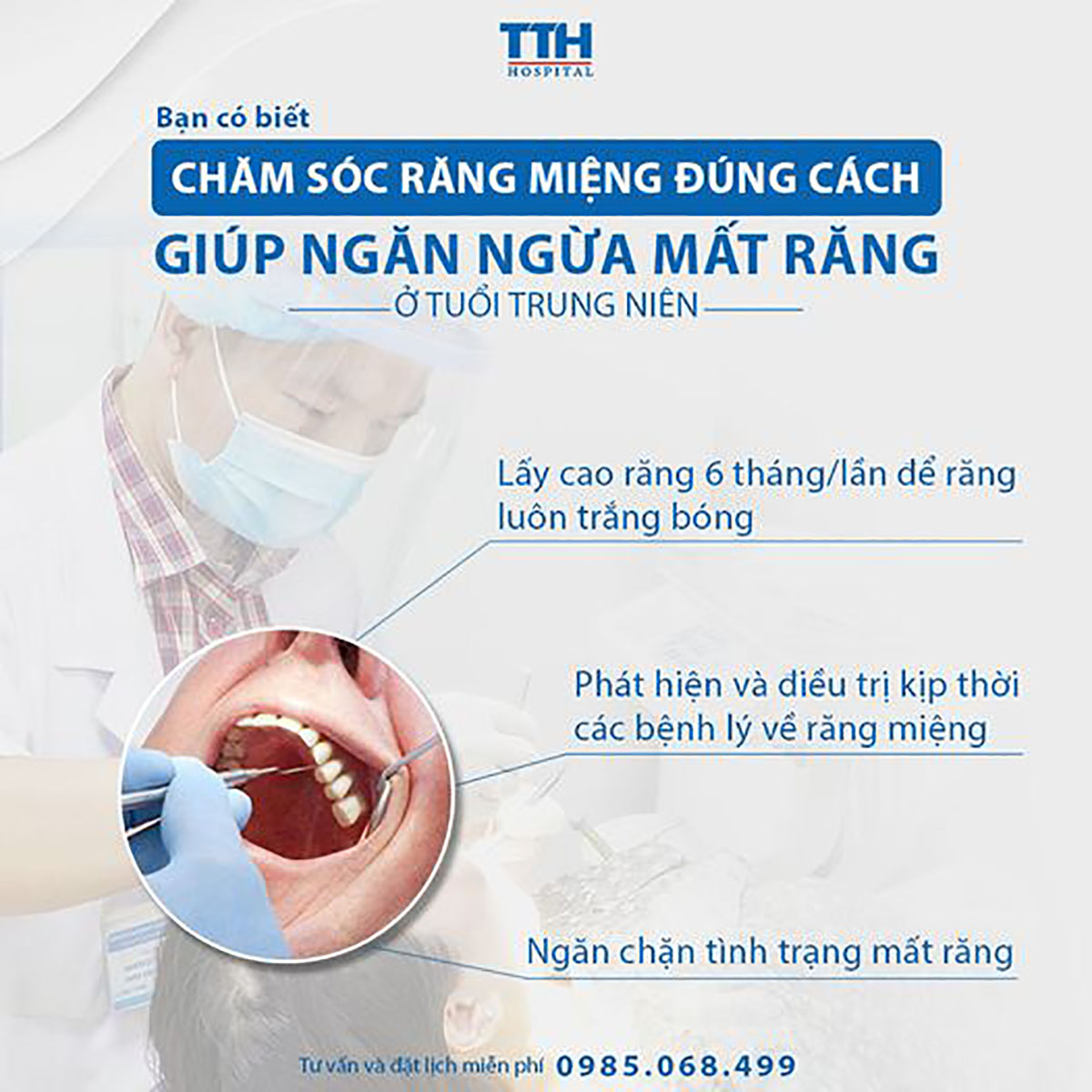 Lấy cao răng định kỳ 6 tháng/1 lần nâng cao sức khỏe cho người già