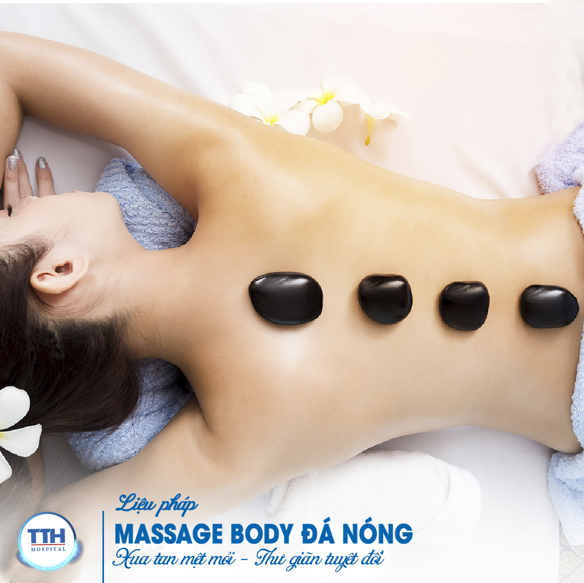 Thư giãn cơ thể bằng đá nóng