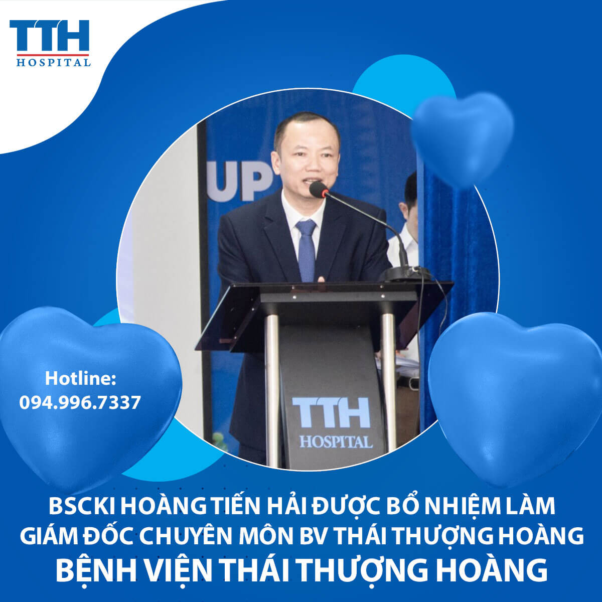 BSCKI Hoàng Tiến Hải được bổ nhiệm làm Giám đốc chuyên môn Bệnh viện Thái Thượng Hoàng